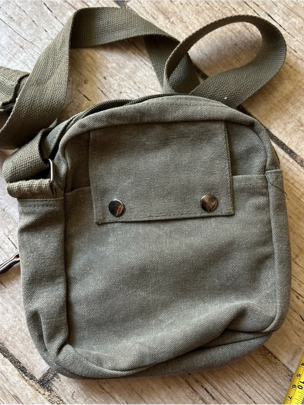 Harwish Olive Green Canvas Crossbody Bag for Men and women